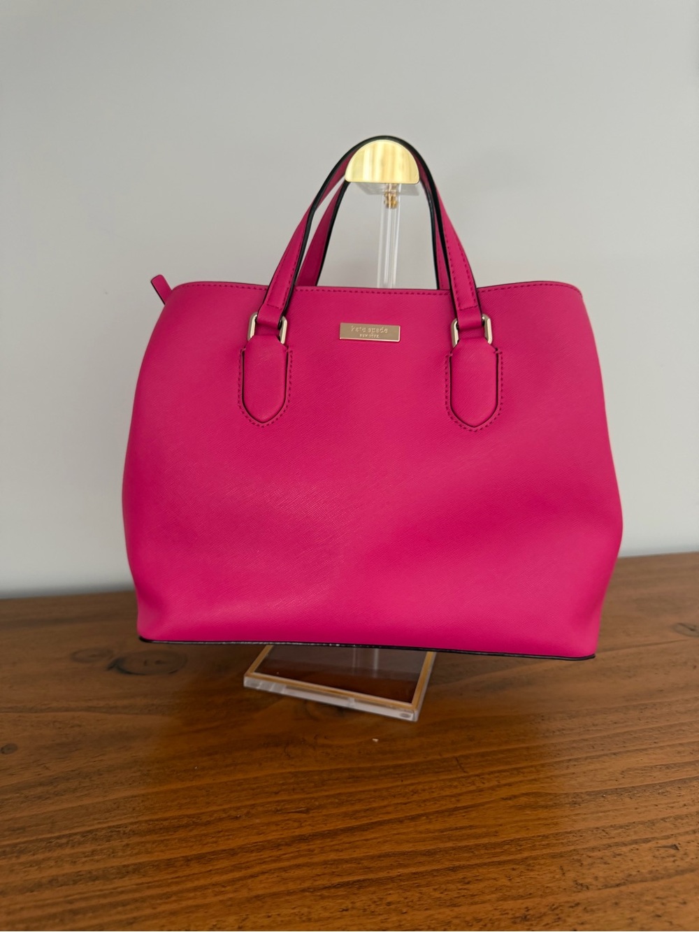 Kate Spade Laurel Way Evangelie Hot Pink Saffiano Leather Satchel